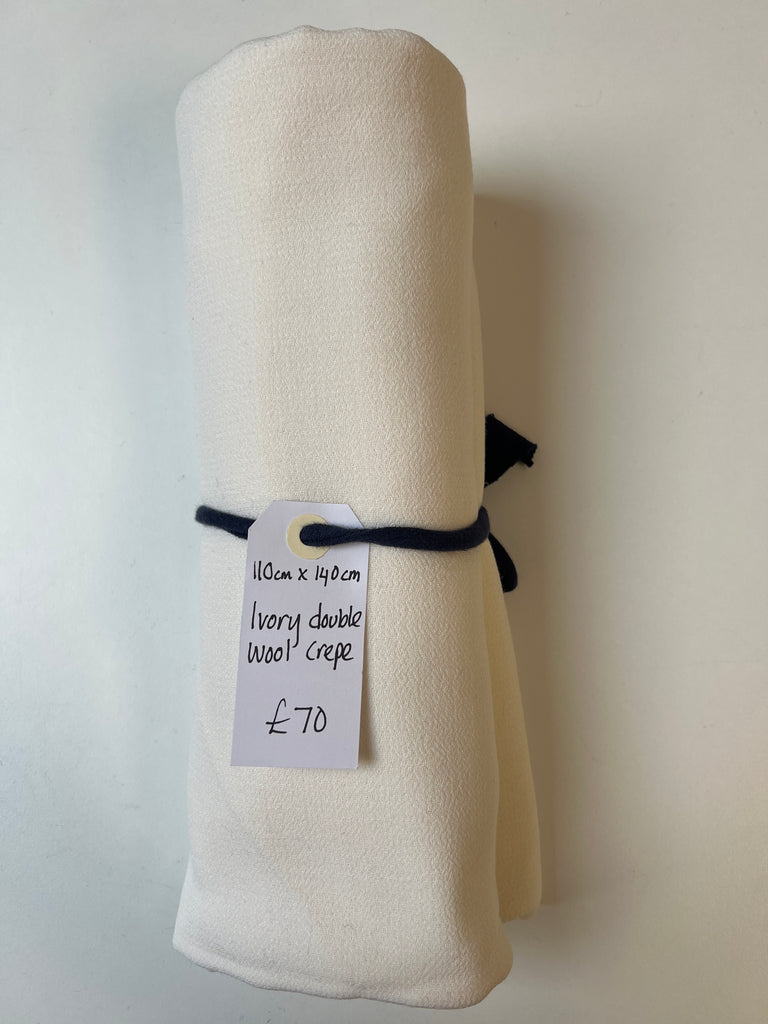 Ivory Double Wool Crepe Remnant