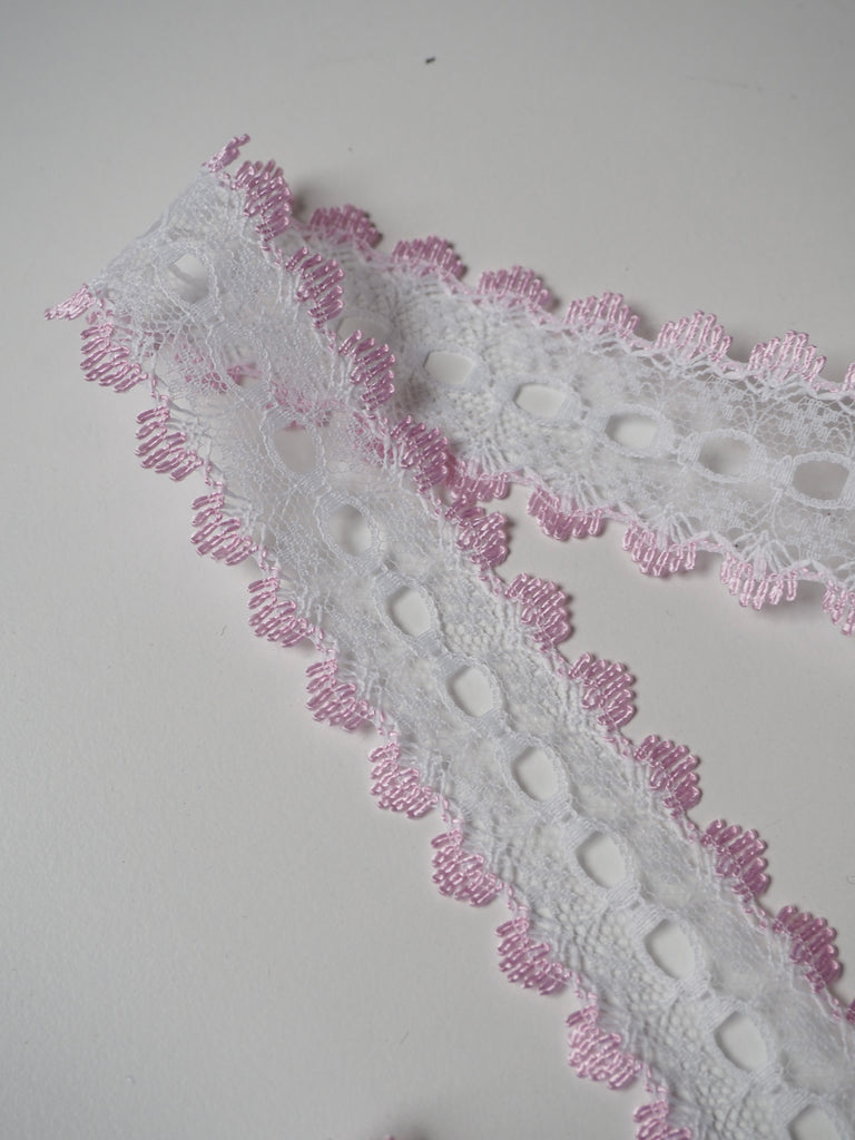 Pastel Pink Scallop Lace Trim 3.5cm