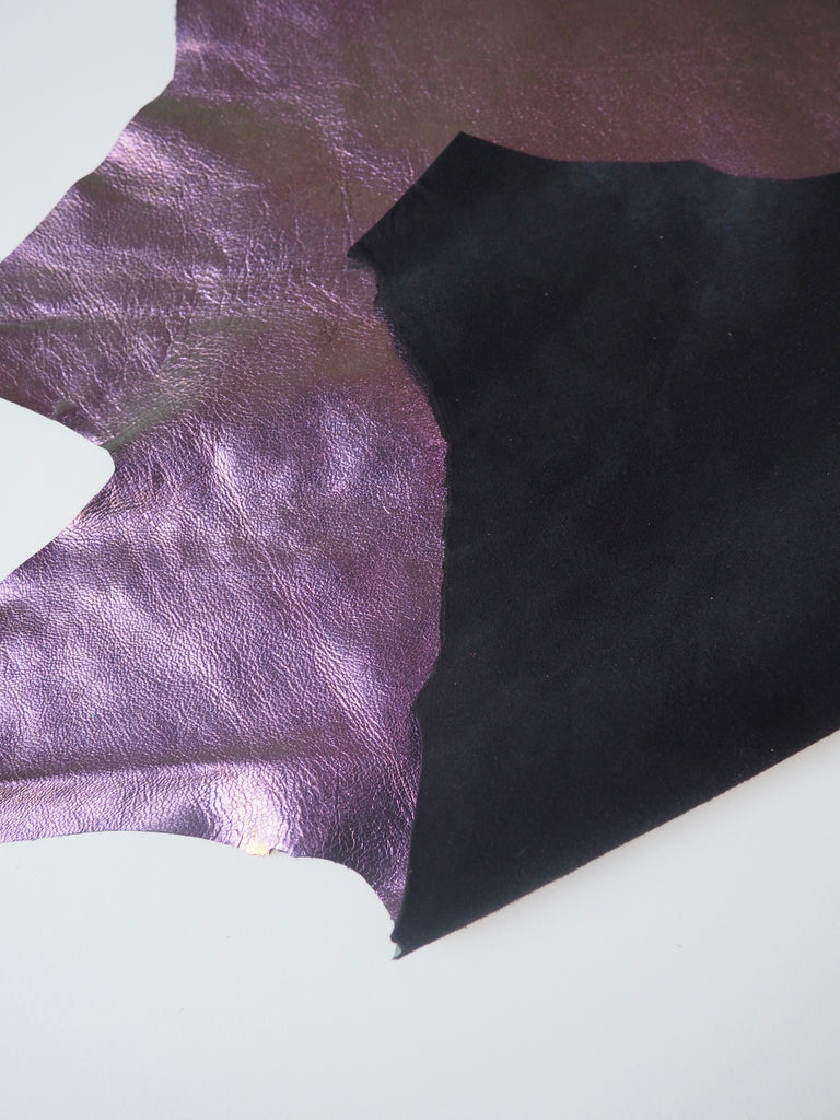 Purple + Green Iridescent Calfskin Hides