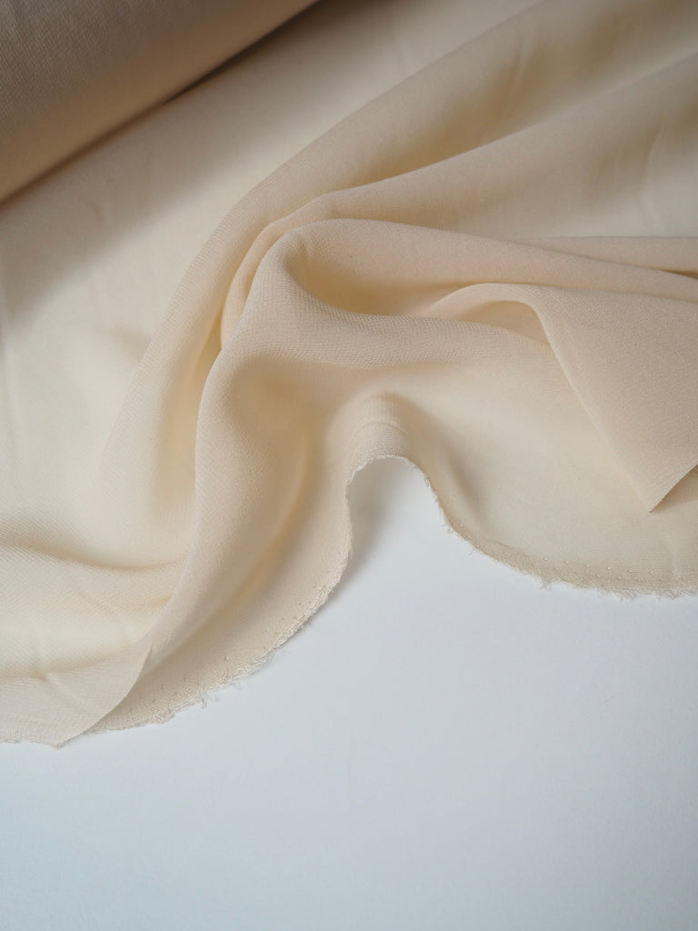 Beige Silk Chiffon