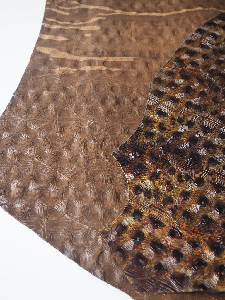 Tortoise Embossed Calfskin Leather