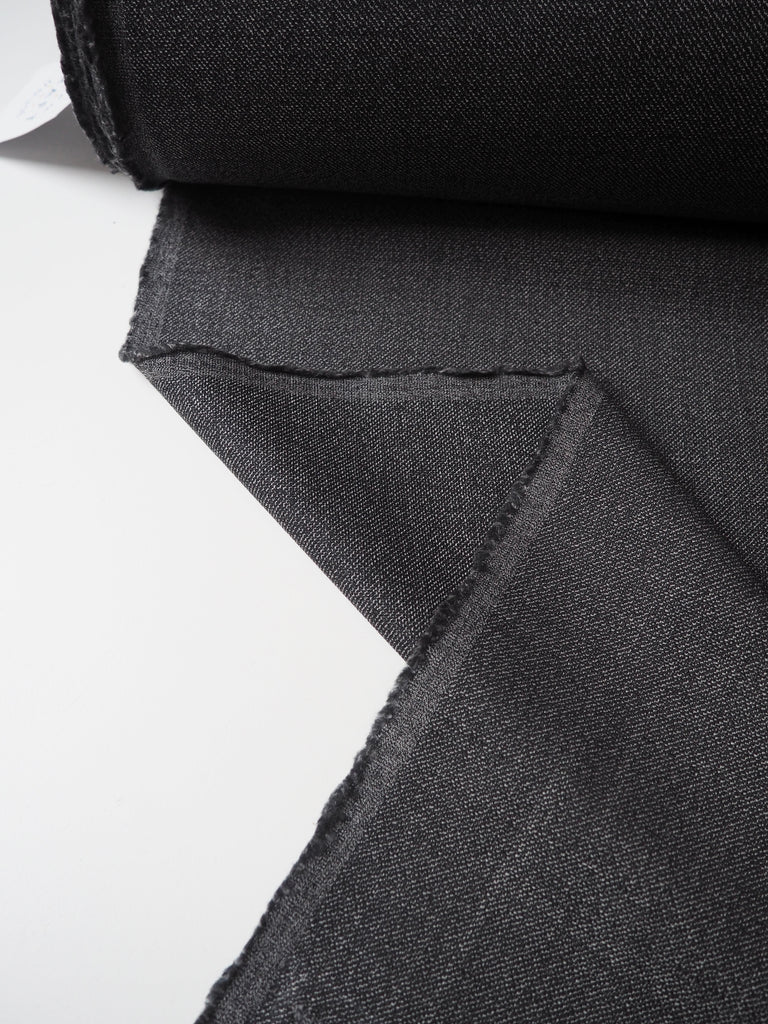 Cool Grey Marl Stretch Wool Suiting