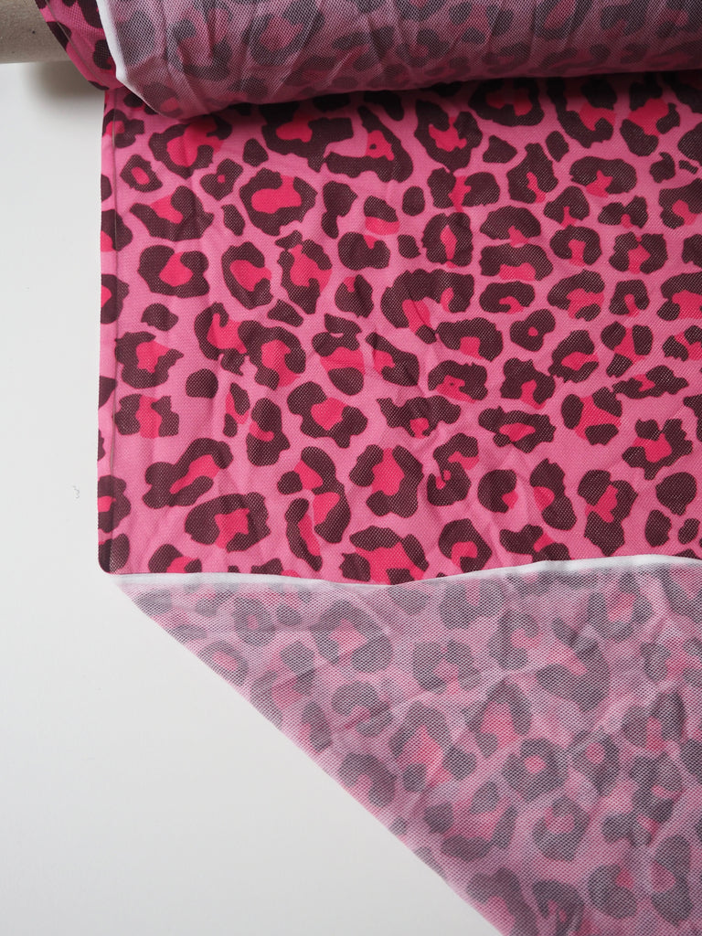 Pink Leopard Stretch Mesh