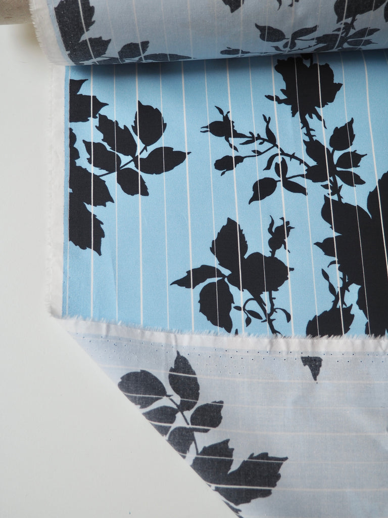 Black Rose Stripe Light Cotton Poplin