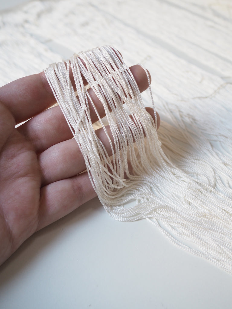 Ivory Chainette Viscose Fringe 45cm