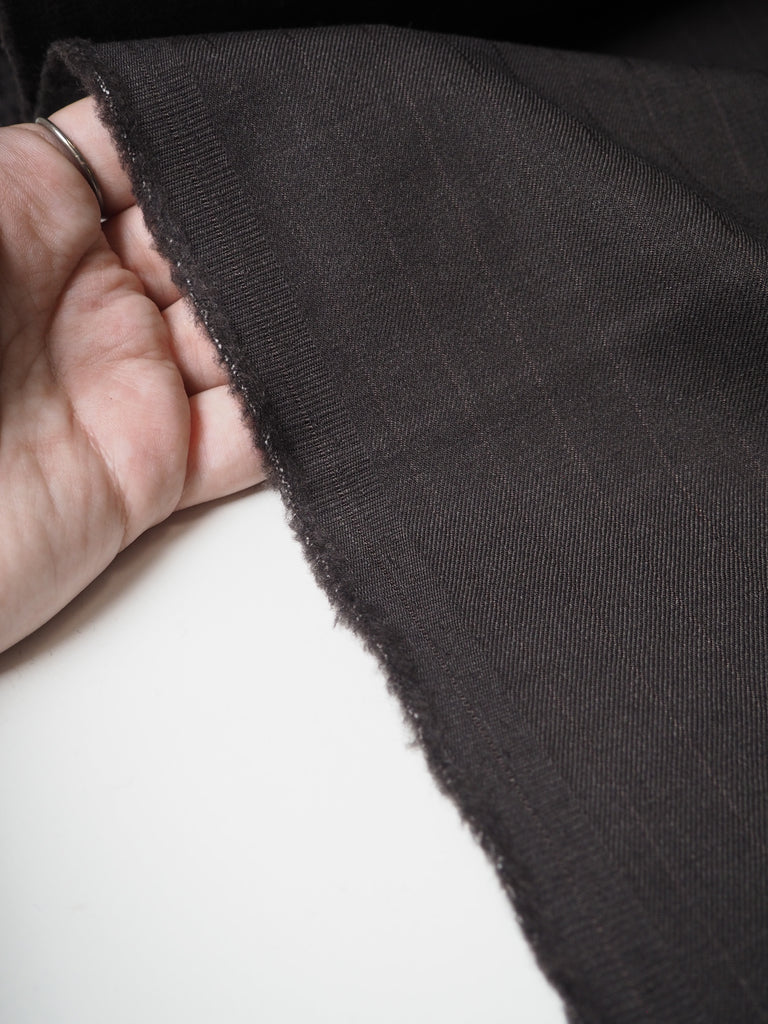 Cedar Pinstripe Stretch Wool Twill