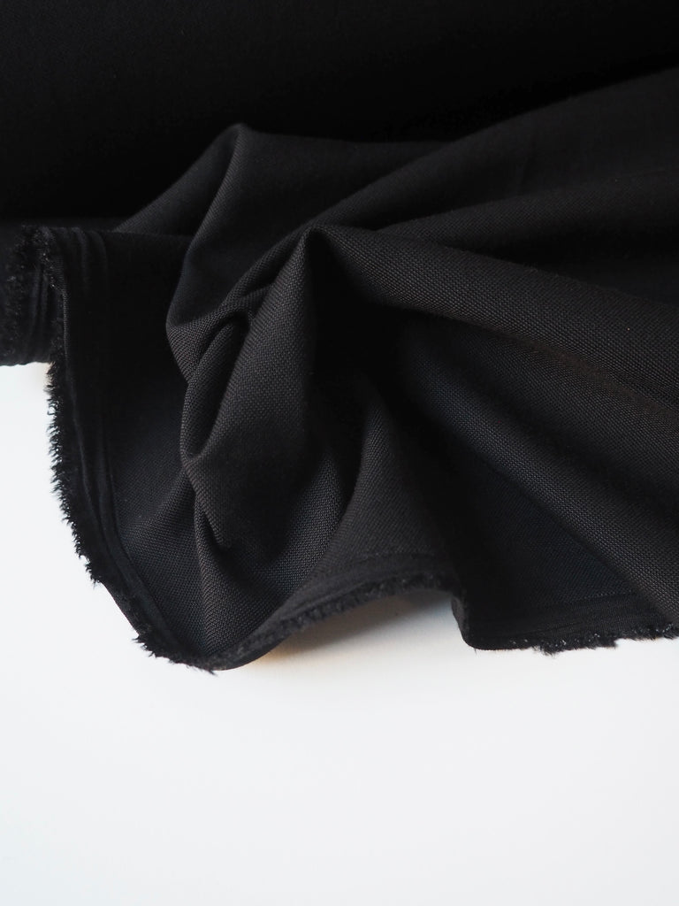 Black Stretch Mediumweight Woven