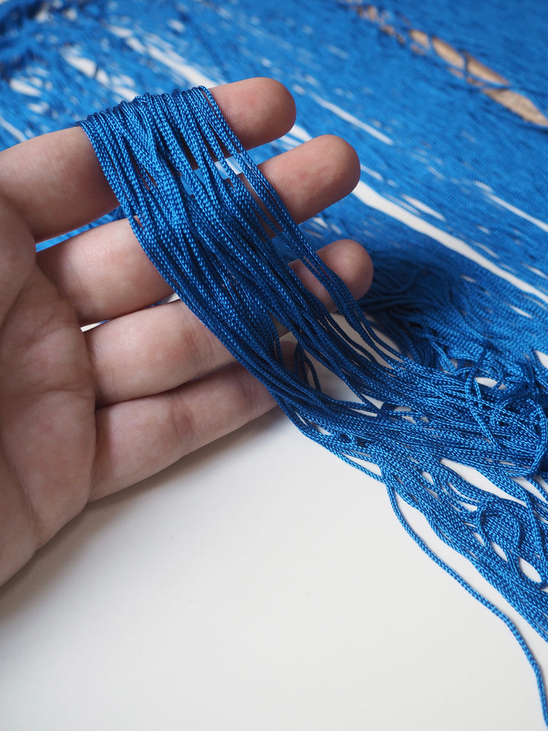 Sapphire Chainette Viscose Fringe 42cm