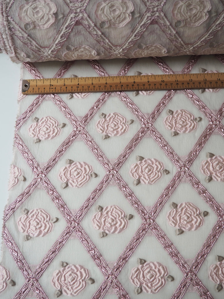 Rose Lattice Silk+Lurex Brocade