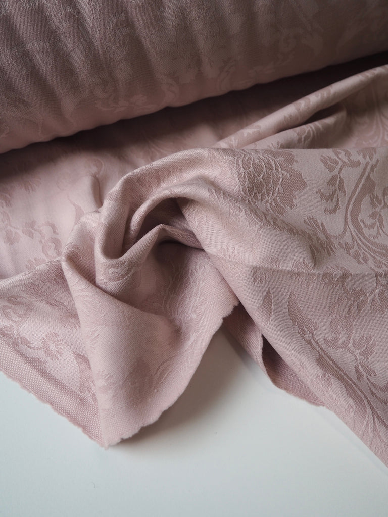 Pink Damask Wool + Cotton Jacquard