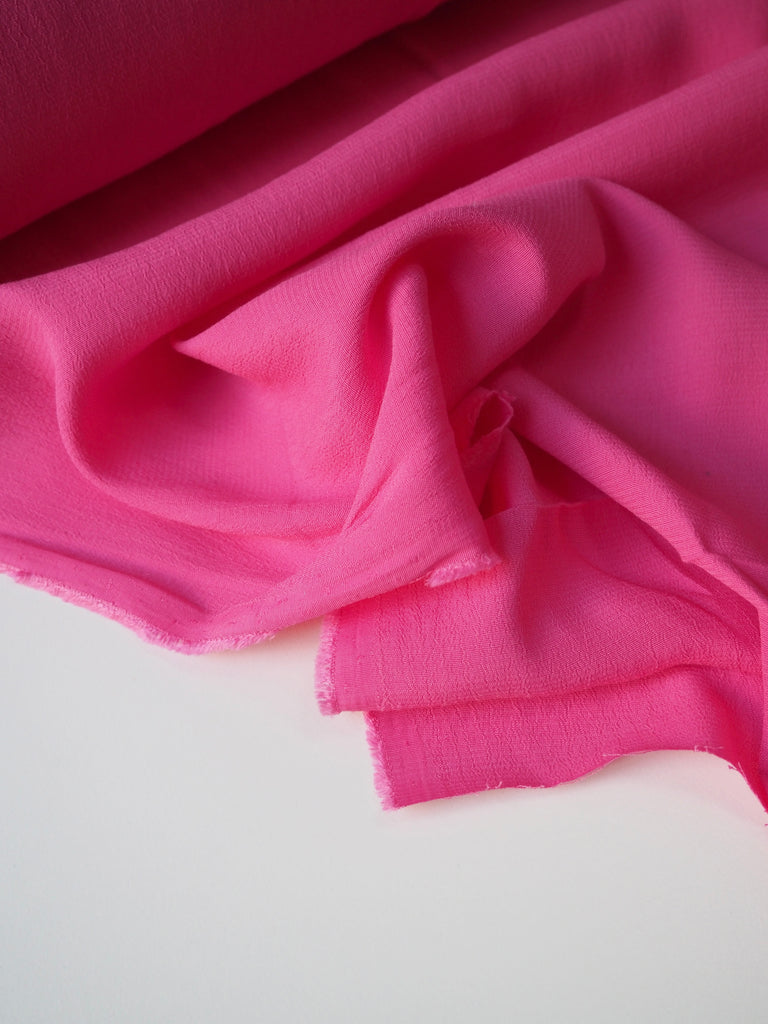 Hot Pink Viscose Crepe Marocaine