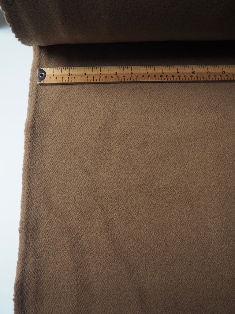 Camel Twill Fleece Wool Coating