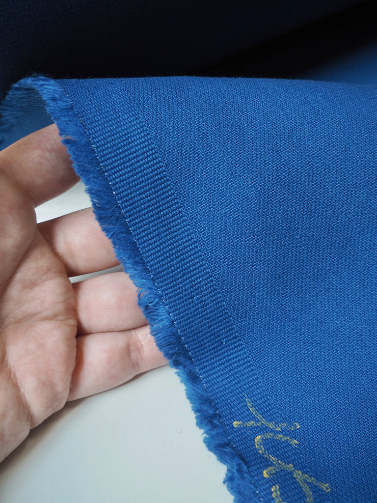 Blue Double Cotton Crepe