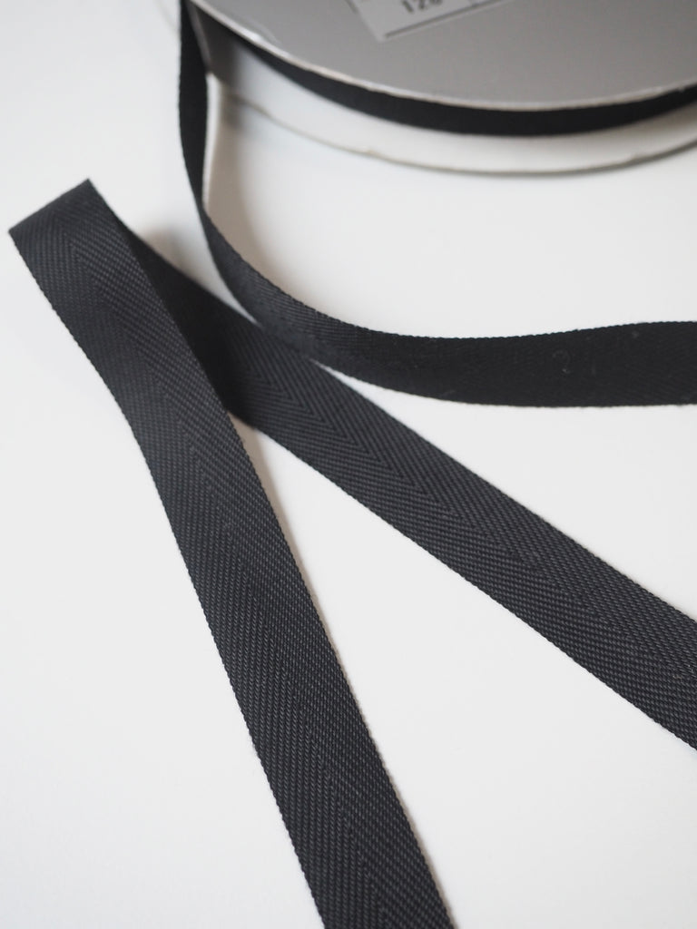 Shindo Black Herringbone Cotton Tape 15mm