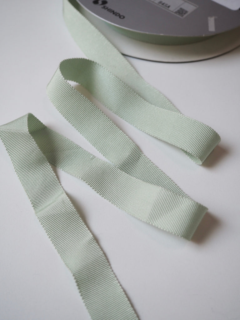 Shindo Light Sage Grosgrain Ribbon 18mm