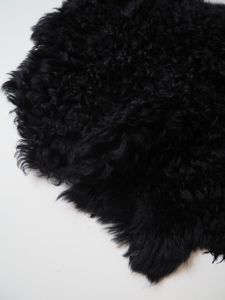 Black Curly Lamb Shearling