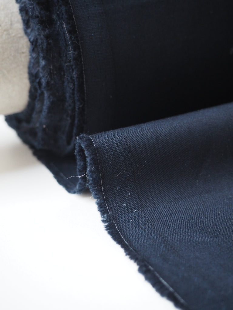 Navy Sateen Cotton Twill