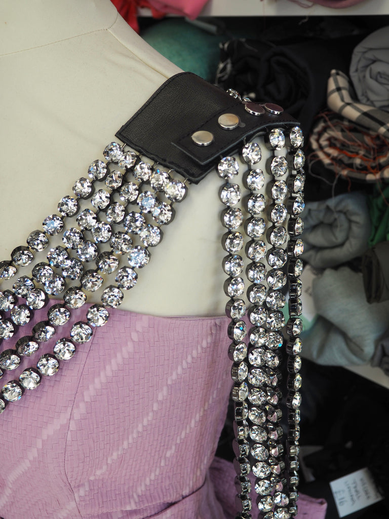 Crystal + Black Leather Shoulder + Arm Accessory