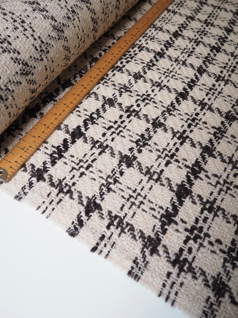 Brown + Biscuit Check Tweed Wool Coating