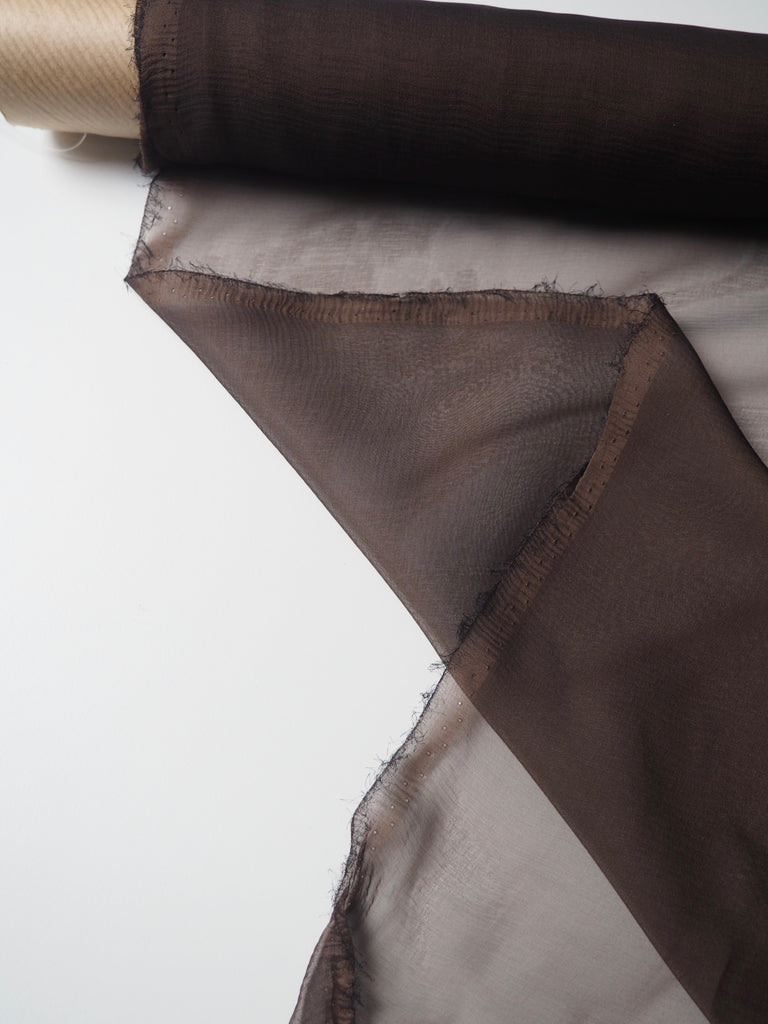 Brown Two-Tone Silk Chiffon