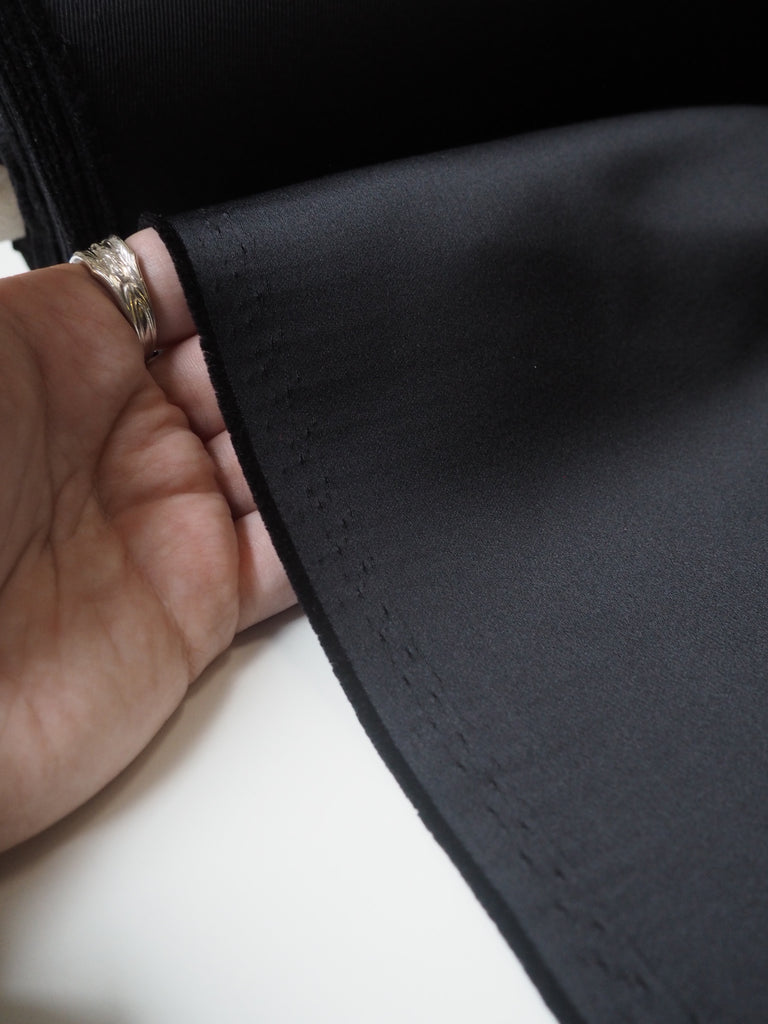 Black Twill-Backed Heavy Satin