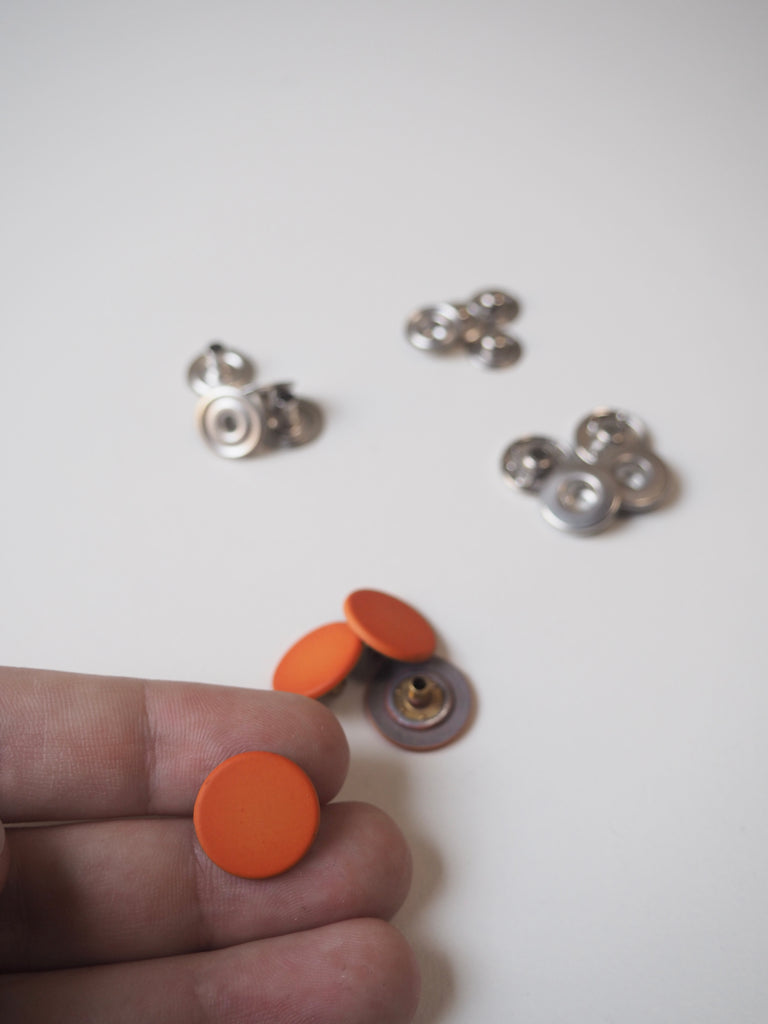 Matte Orange Press Studs 15mm