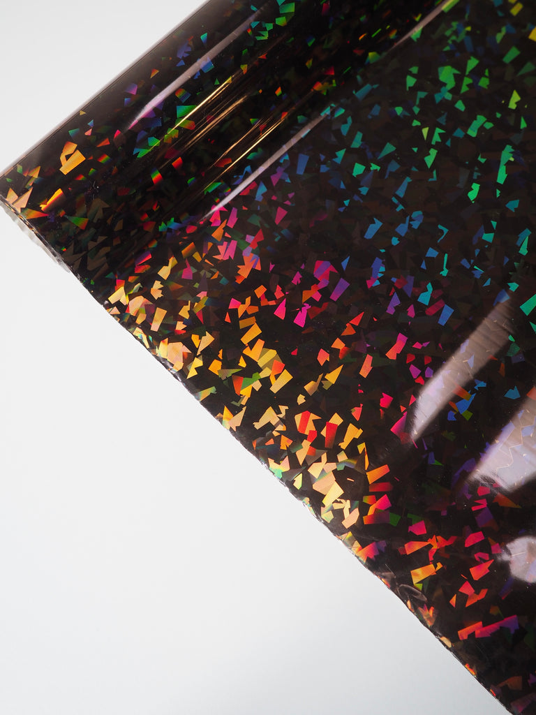 Brown Holographic Confetti Heat Transfer Foil