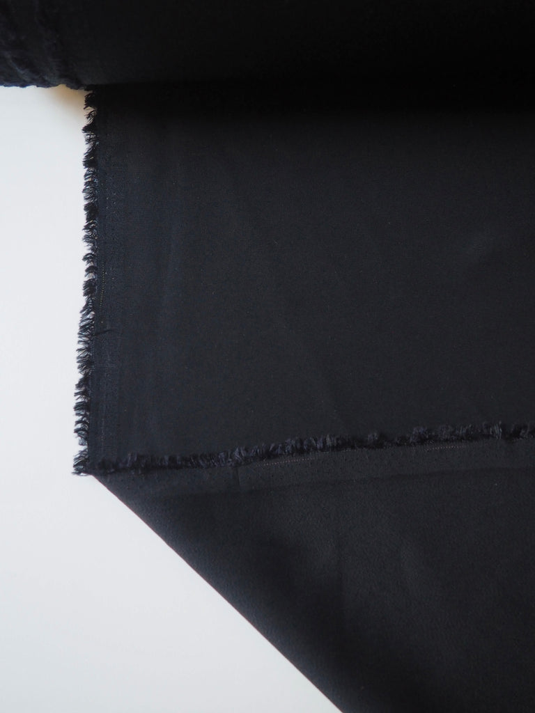 Black Satin-Backed Viscose/Acetate Crepe