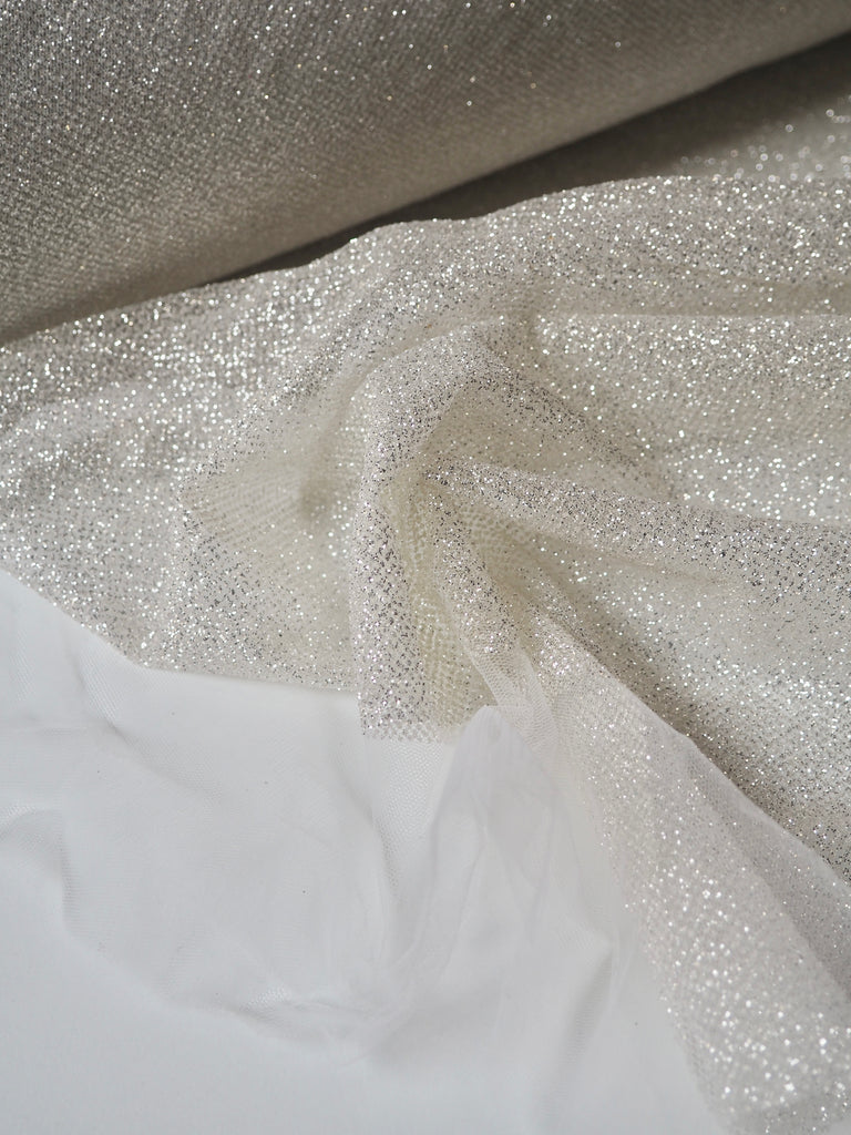 Silver Stardust Glitter Tulle