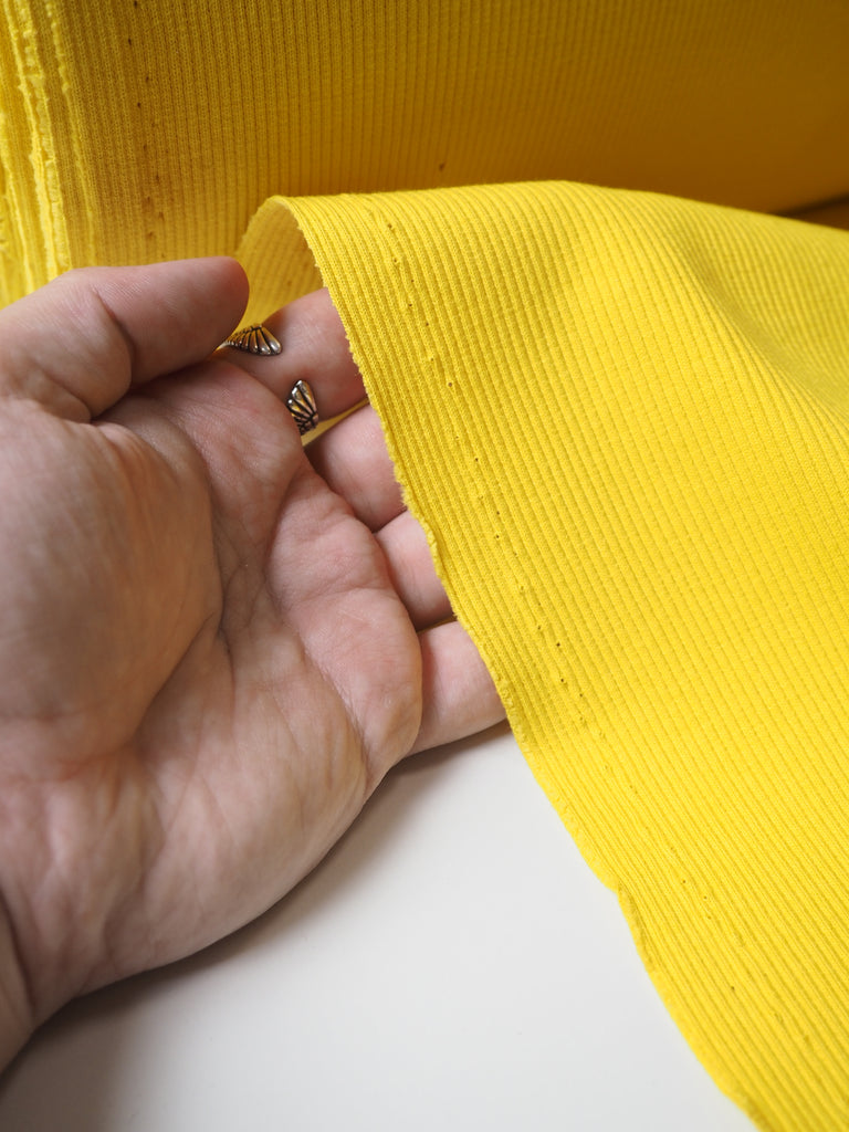 Lemon Cotton 2x2 Rib Jersey