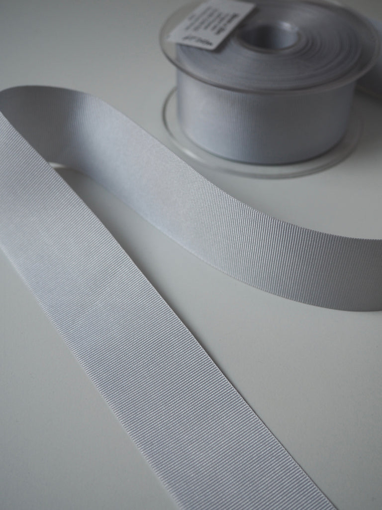 Silver Blue Grosgrain Ribbon 38mm