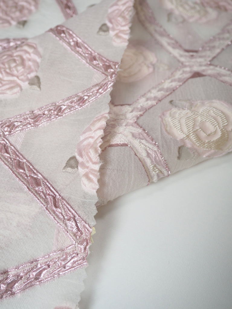 Rose Lattice Silk+Lurex Brocade