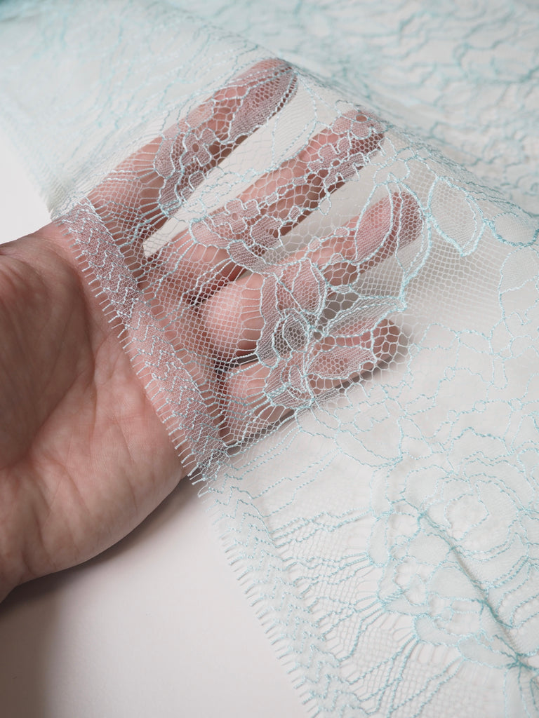 Light Blue Rose Chantilly Lace