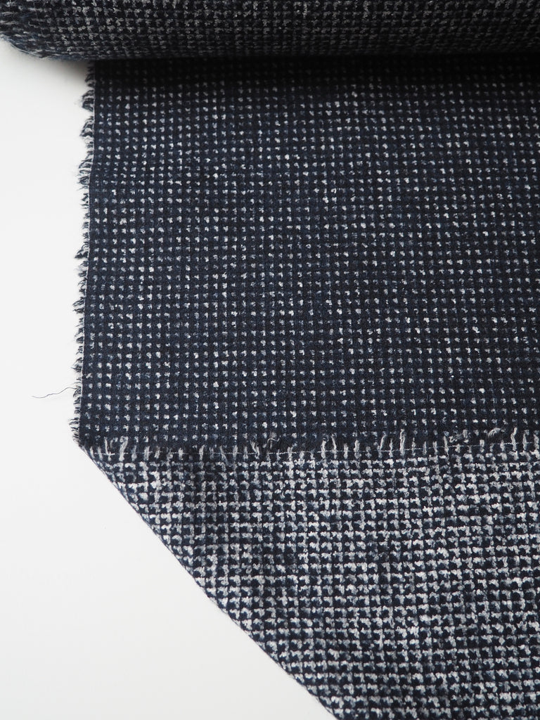 Blue Grid Alpaca/Cotton Wool