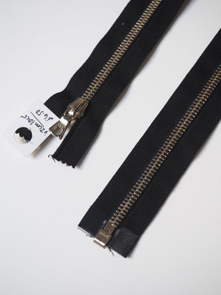 Riri Black Grosgrain Open-Ended Metal Teeth Zips