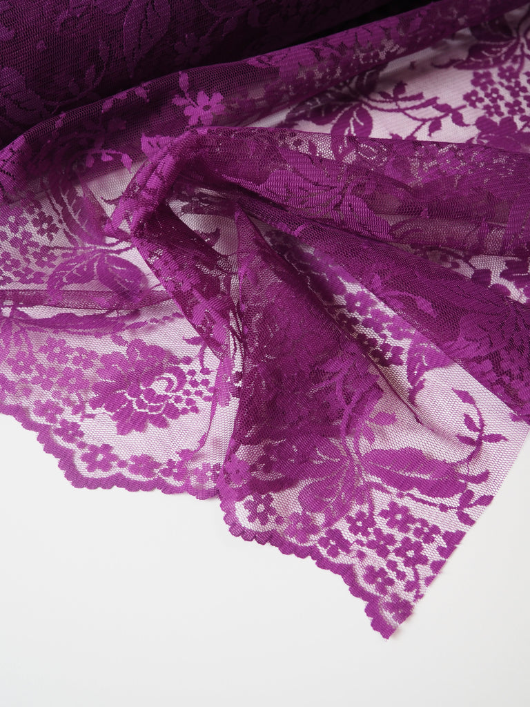 Magenta Bloom Scallop Lace