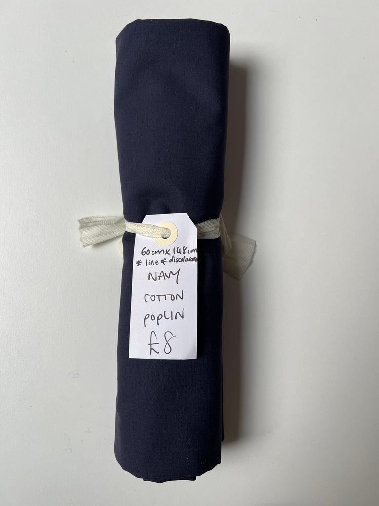 Navy Cotton Poplin Remnant