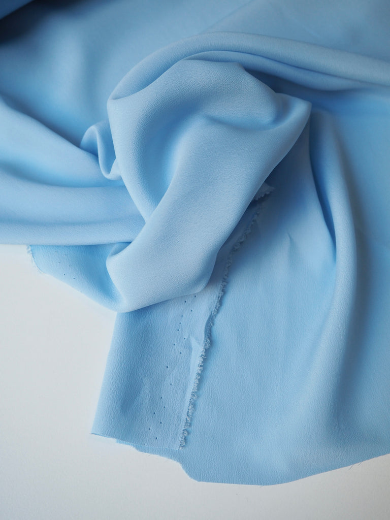 Cloud Blue Silk/Acetate Crepe de Chine