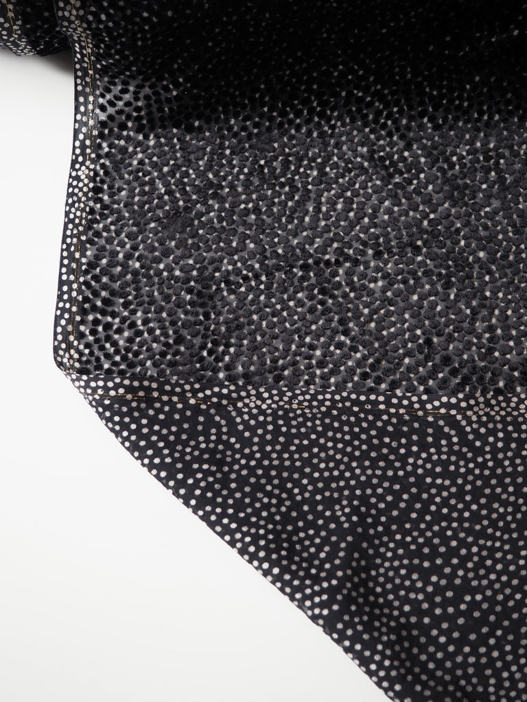 Monochrome Spot Velvet Burnout Silk Chiffon
