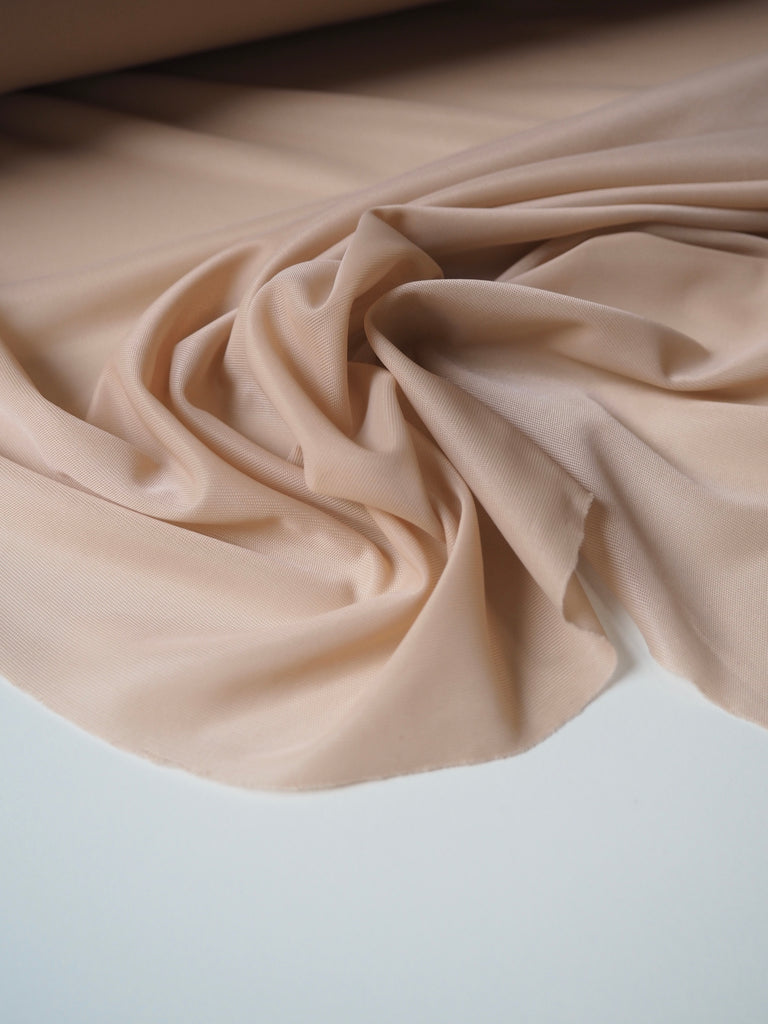 Beige Satin Light Interlock Jersey