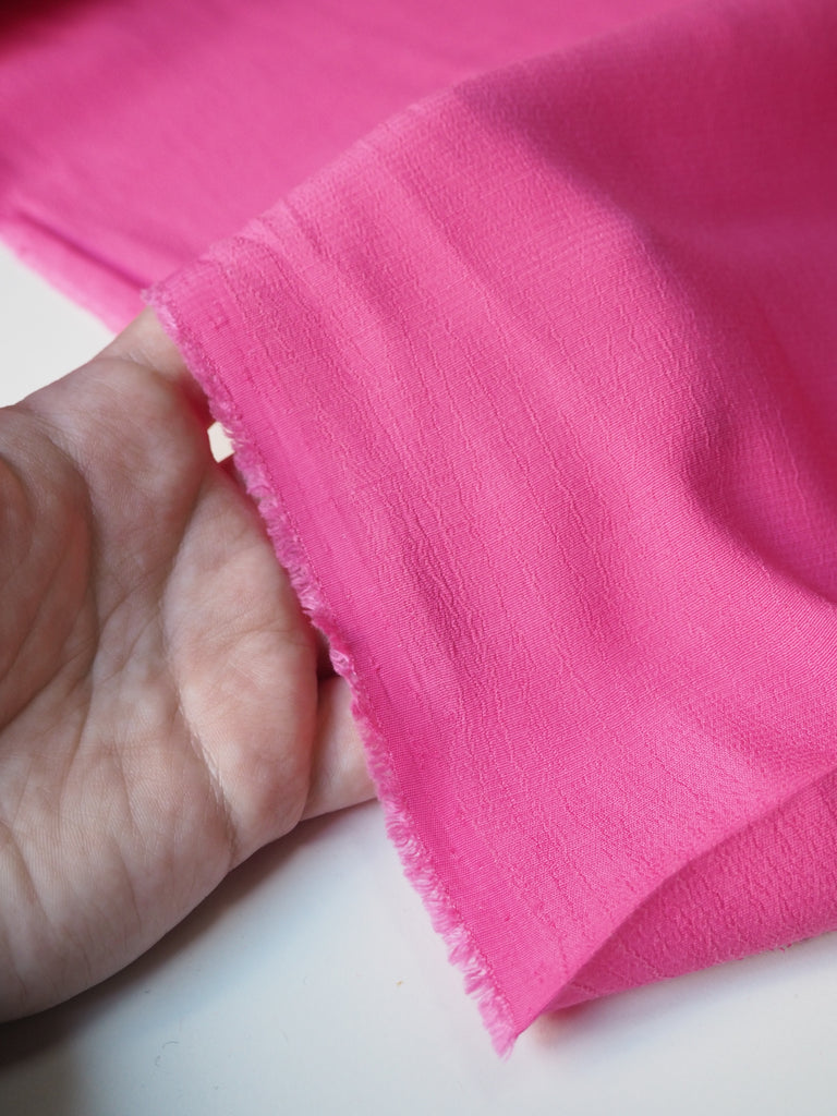 Hot Pink Viscose Crepe Marocaine