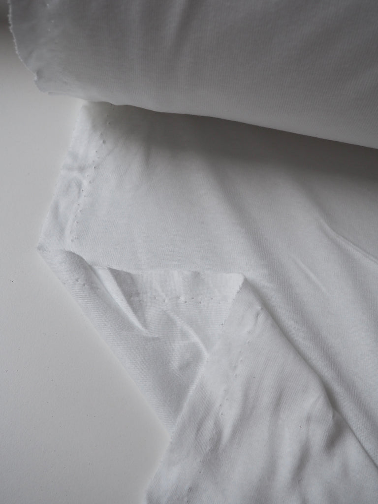 White Cotton 1x1 Rib Jersey