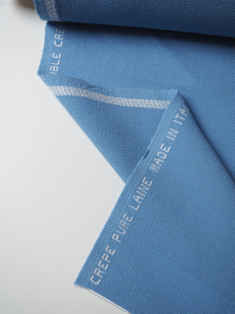 Waterfall Blue Double Wool Crepe