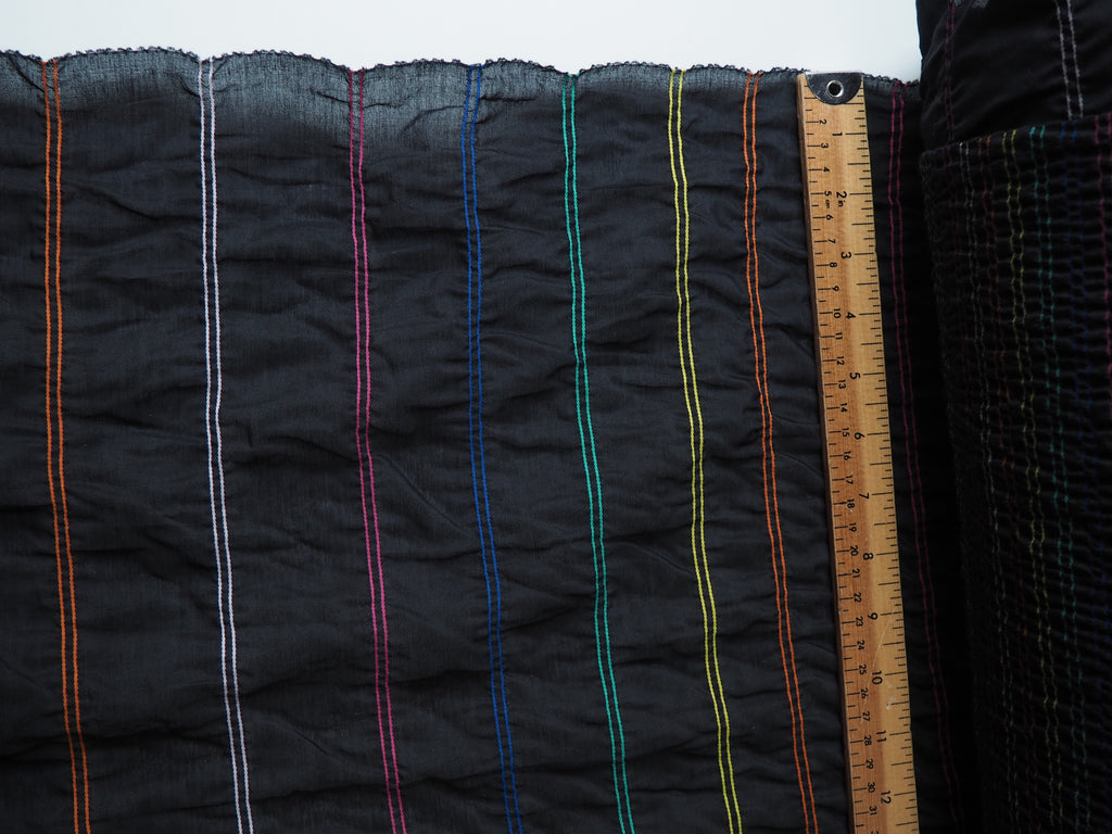 Black + Rainbow Degrading Stripe Cotton (Per Piece)