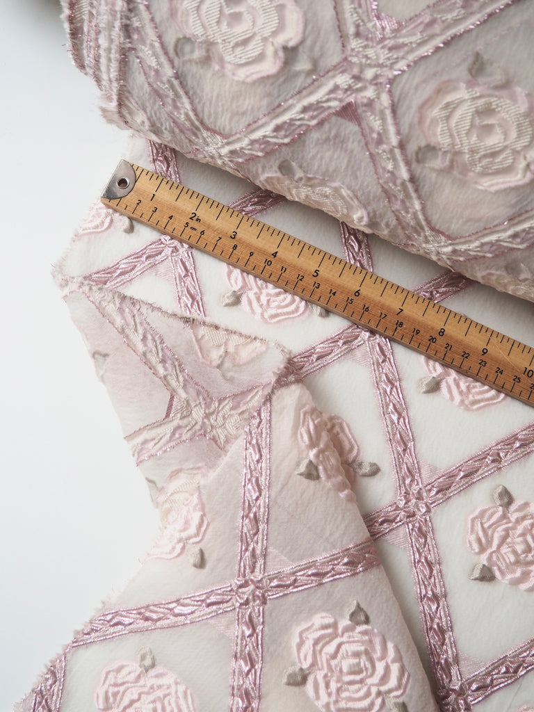 Rose Lattice Silk+Lurex Brocade