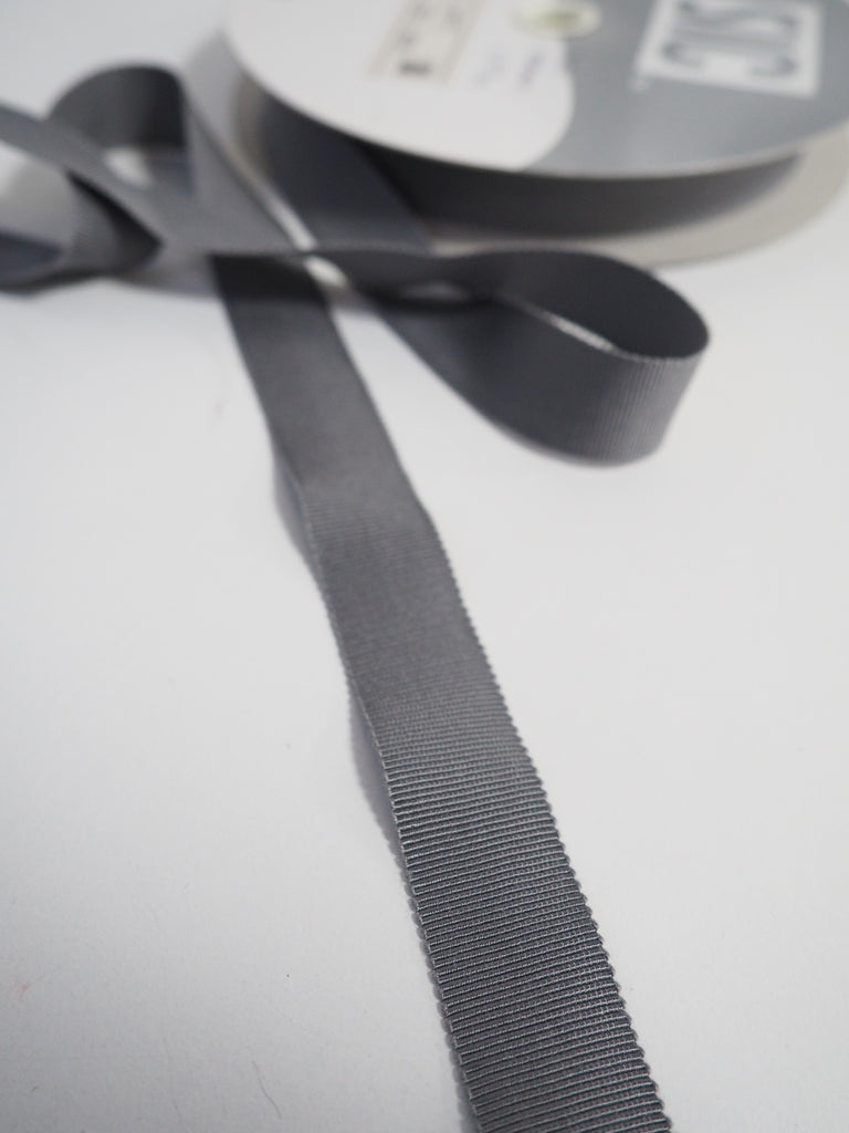 Shindo Grey Grosgrain Ribbon 18mm