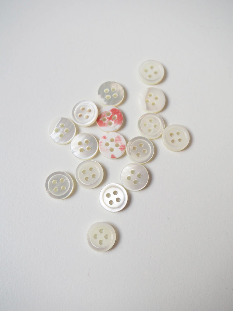 Mother Of Pearl Shell Rimmed Button 10mm