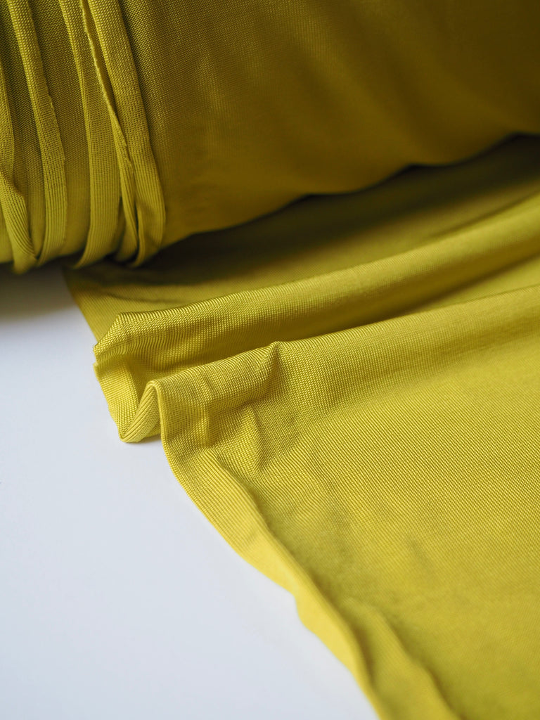 Bright Chartreuse Satin Viscose Jersey