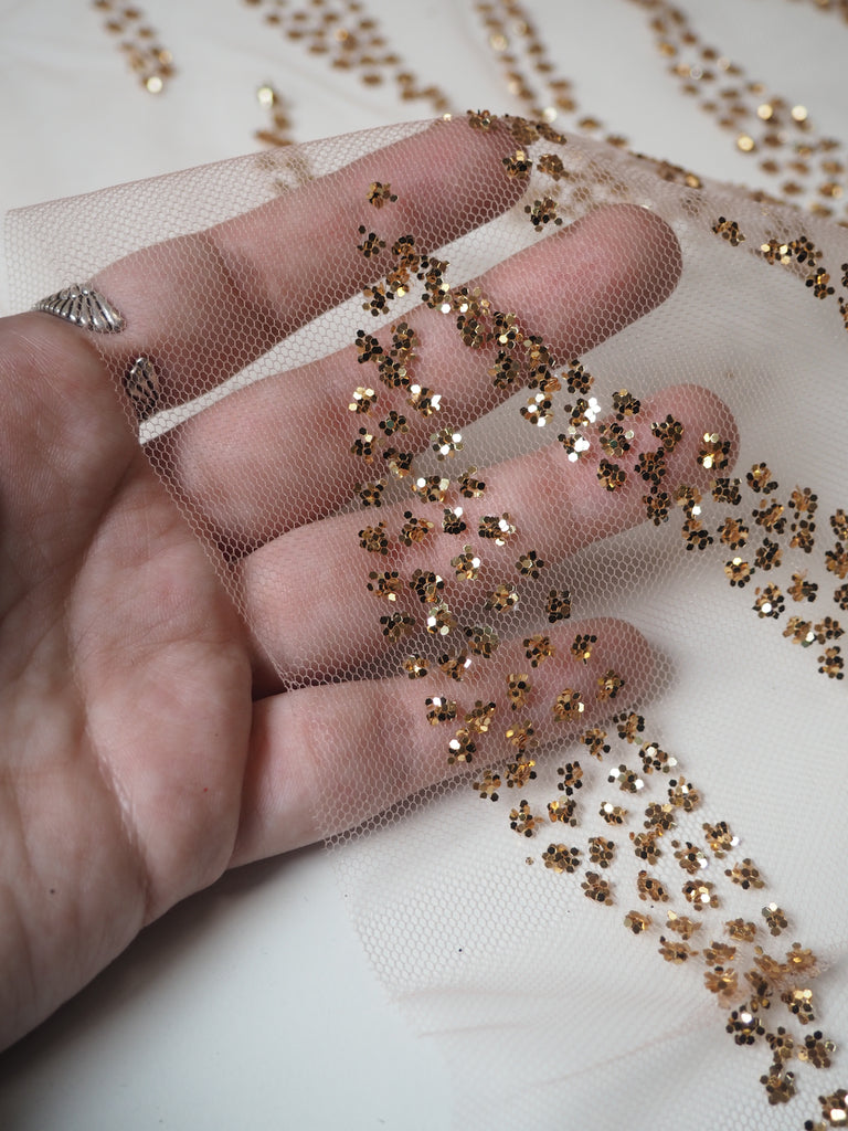 Pink + Gold Zebra Glitter Tulle