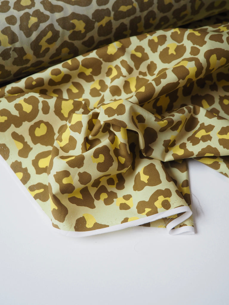 Yellow Leopard Light Cotton Poplin